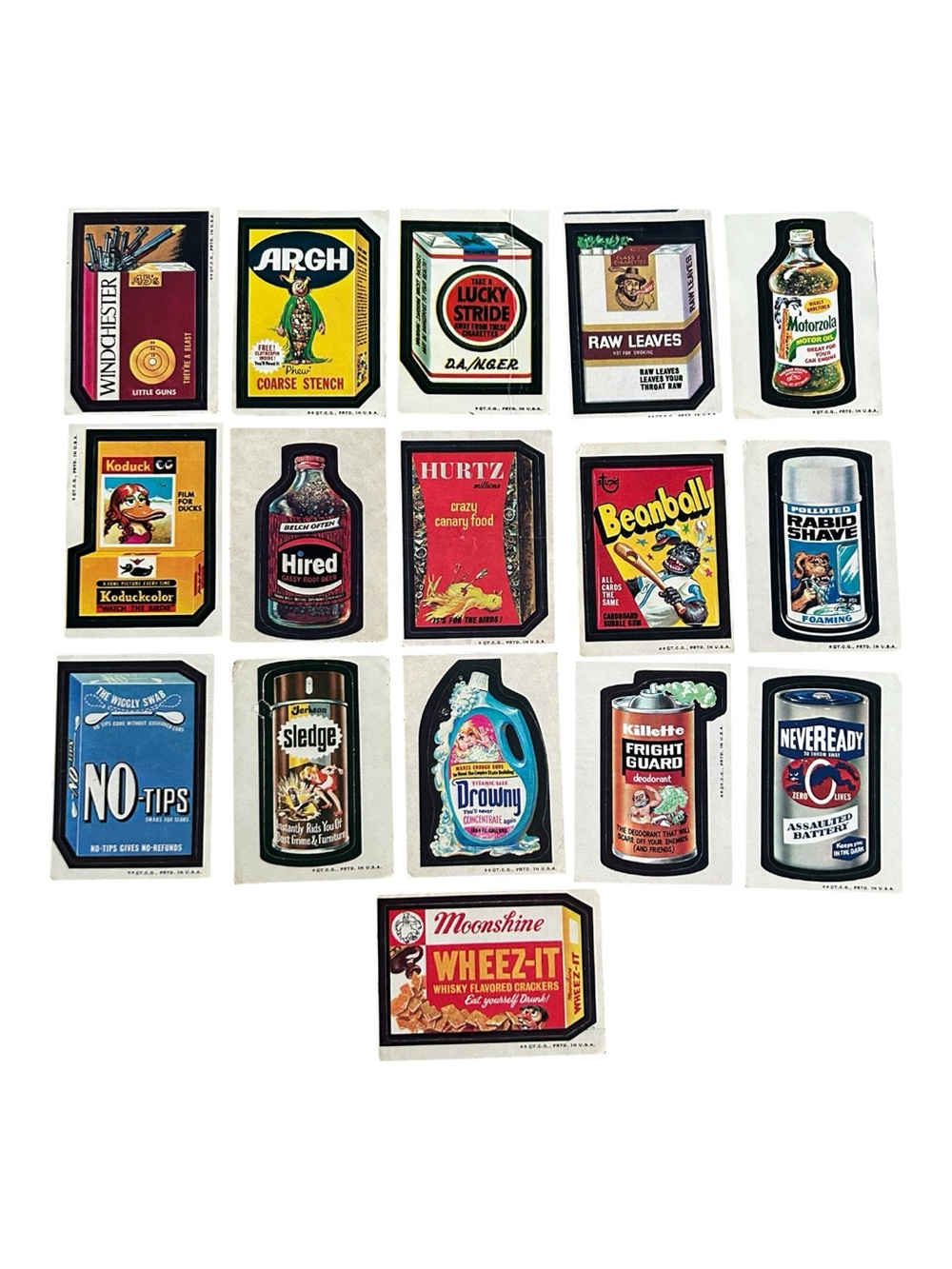 VTG 1973 Topps Wacky Packages 3rd Series Stickers Lot of 16 All Tan Backs